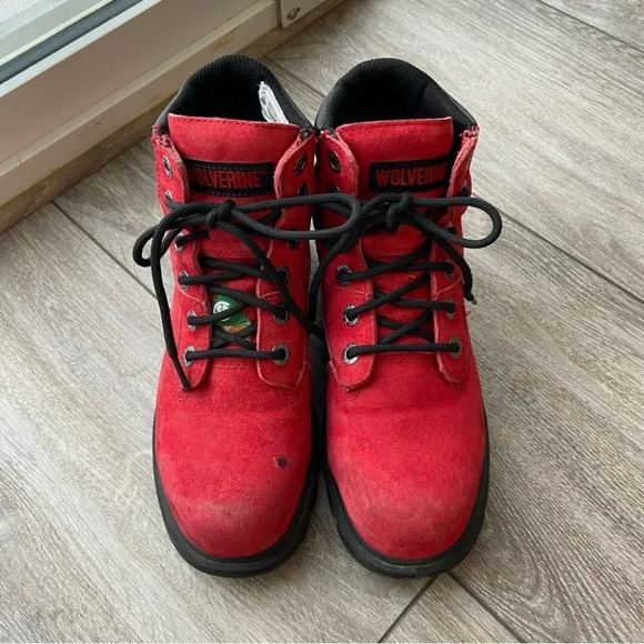 Wolverine Red Safety Protective Field Leather Workboots - Picture 3 of 15